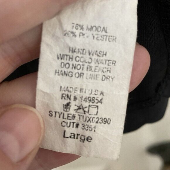 Sadie & Sage Black Drape Front Blouse Sz L Made in USA Top - Picture 4 of 6